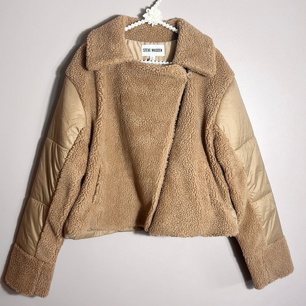 Steve Madden Mixed Media Sherpa Jacket